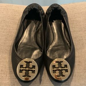 Tory Burch Reva Leather Ballerina Flats
